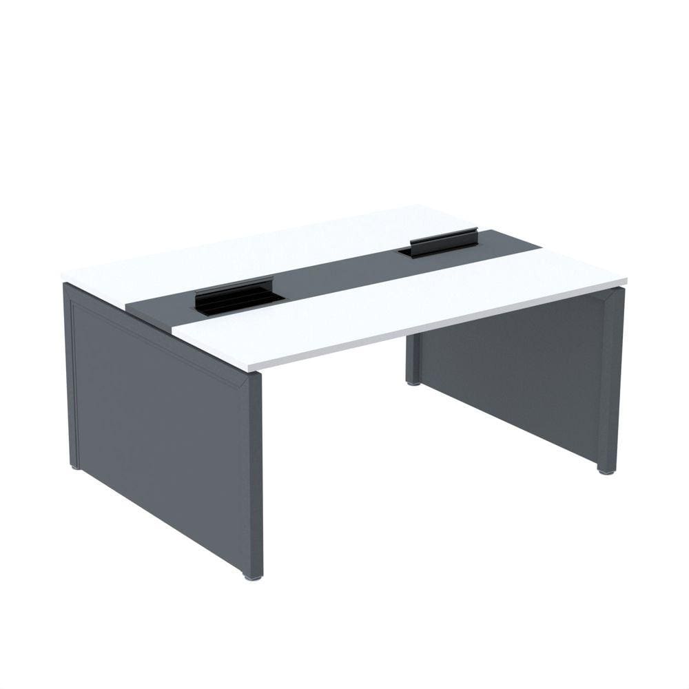 Mesa de Plataforma Dupla para 2 Pessoas Corporativa 160x120/2p Branco/Grafito