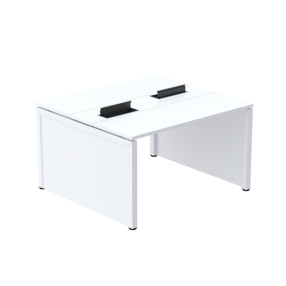 Mesa de Plataforma Dupla para 2 Pessoas Corporativa 120x120/2p Branco