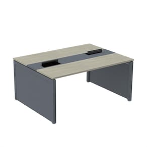 Mesa de Plataforma Dupla para 2 Pessoas Corporativa 130x120/2p Grafito/Branco