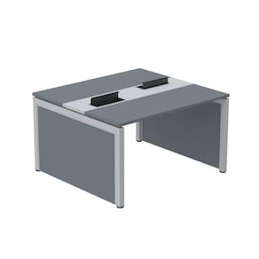 Mesa de Plataforma Dupla para 2 Pessoas Corporativa 130X120/2P Grafito/Cinza
