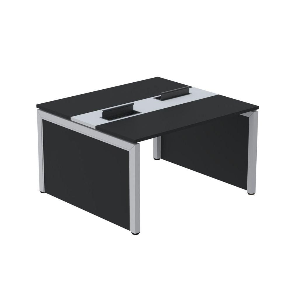 Mesa de Plataforma Dupla para 2 Pessoas Corporativa 120x120/2p Preto/Cinza
