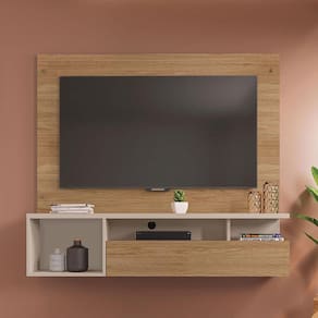 Painel Para TV Até 55 Polegadas Brasil Buriti/Off White
