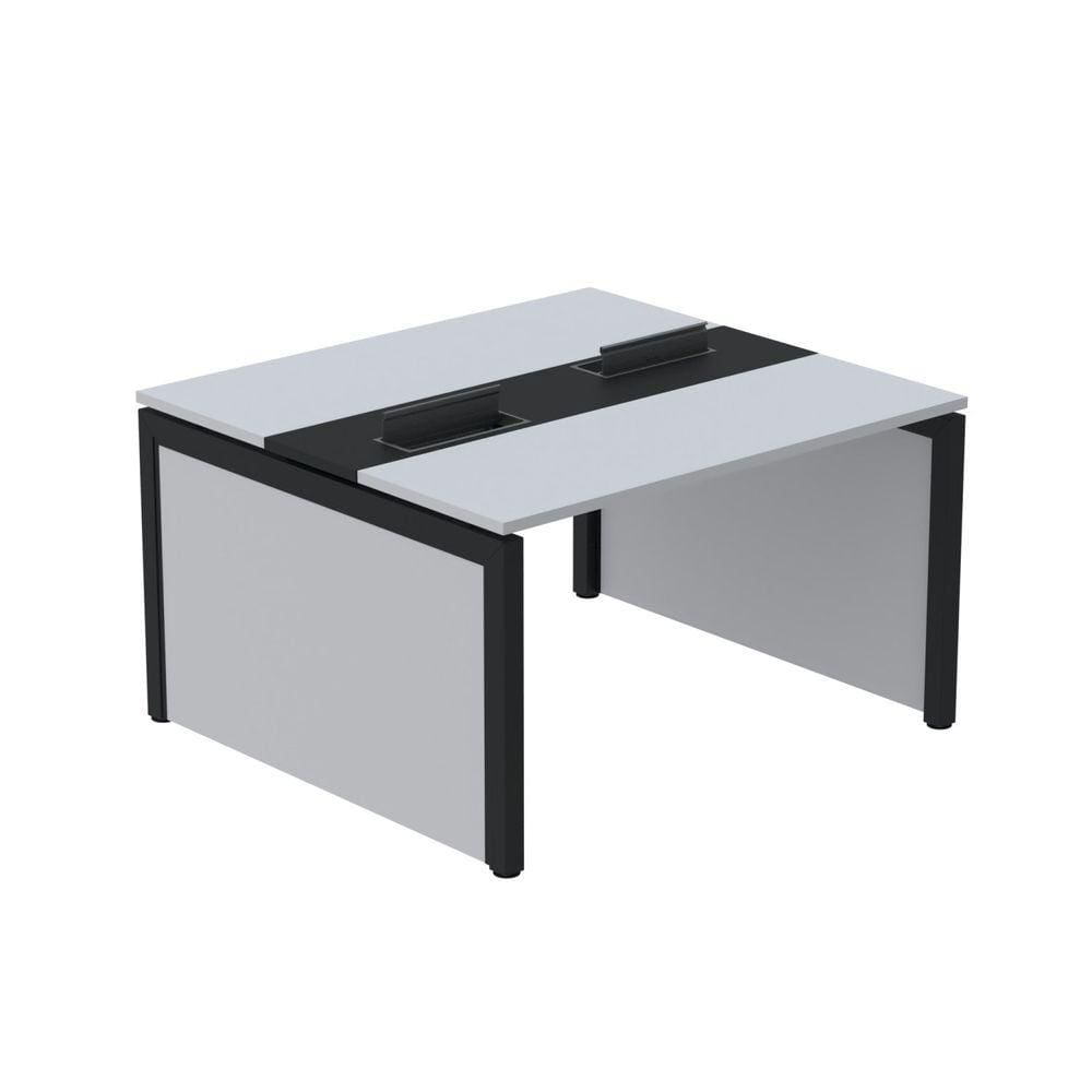 Mesa de Plataforma Dupla para 2 Pessoas Corporativa 140x120/2p Cinza/Preto