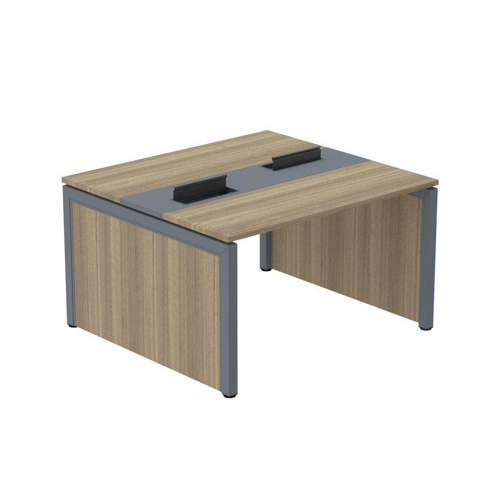 Mesa de Plataforma Dupla para 2 Pessoas Corporativa 130x120/2p Noce Naturalle/Grafito