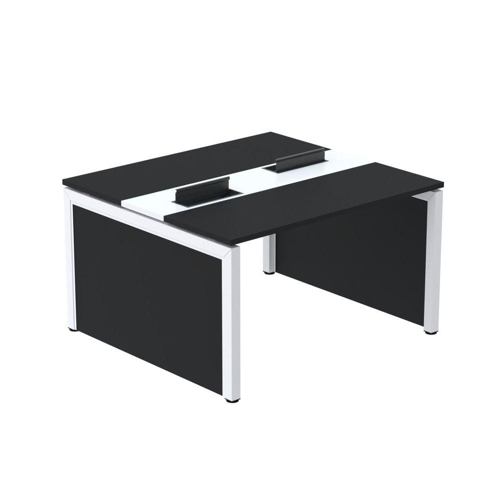Mesa de Plataforma Dupla para 2 Pessoas Corporativa 160x120/2p Preto/Branco