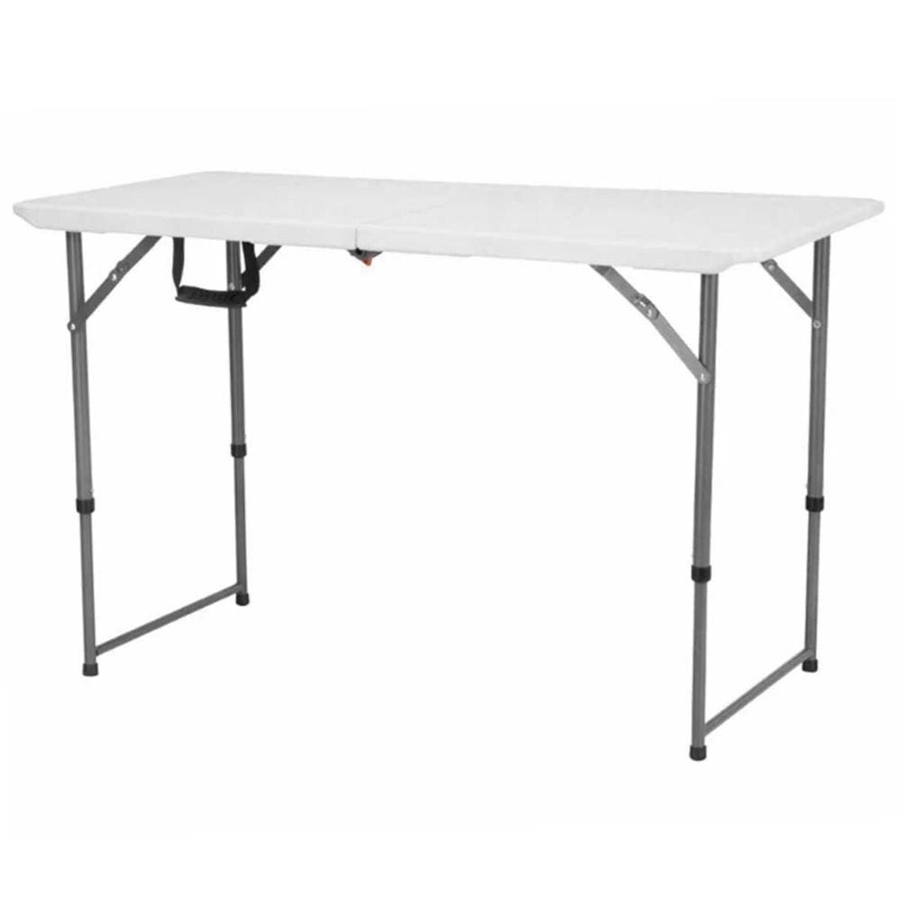 Mesa 120cm Portátil Camping Acampamento Dobrável Nautika Robust Branco