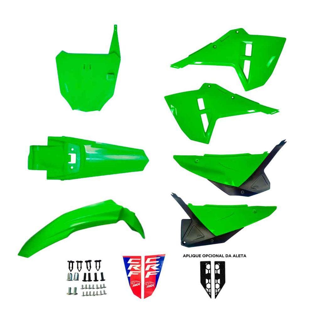 Kit Plástico Amx F25 Crf 230 C/ Number Plate Trilha Motocross