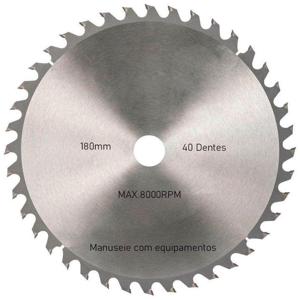 Kit 6 Discos De Serra Circular Com 40 Dentes 7" 180mm Para Madeira
