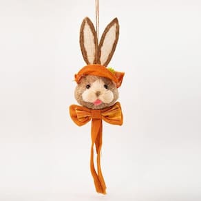 Coelho De Páscoa Pendente Coelhinho Laranja Decoração 60cm