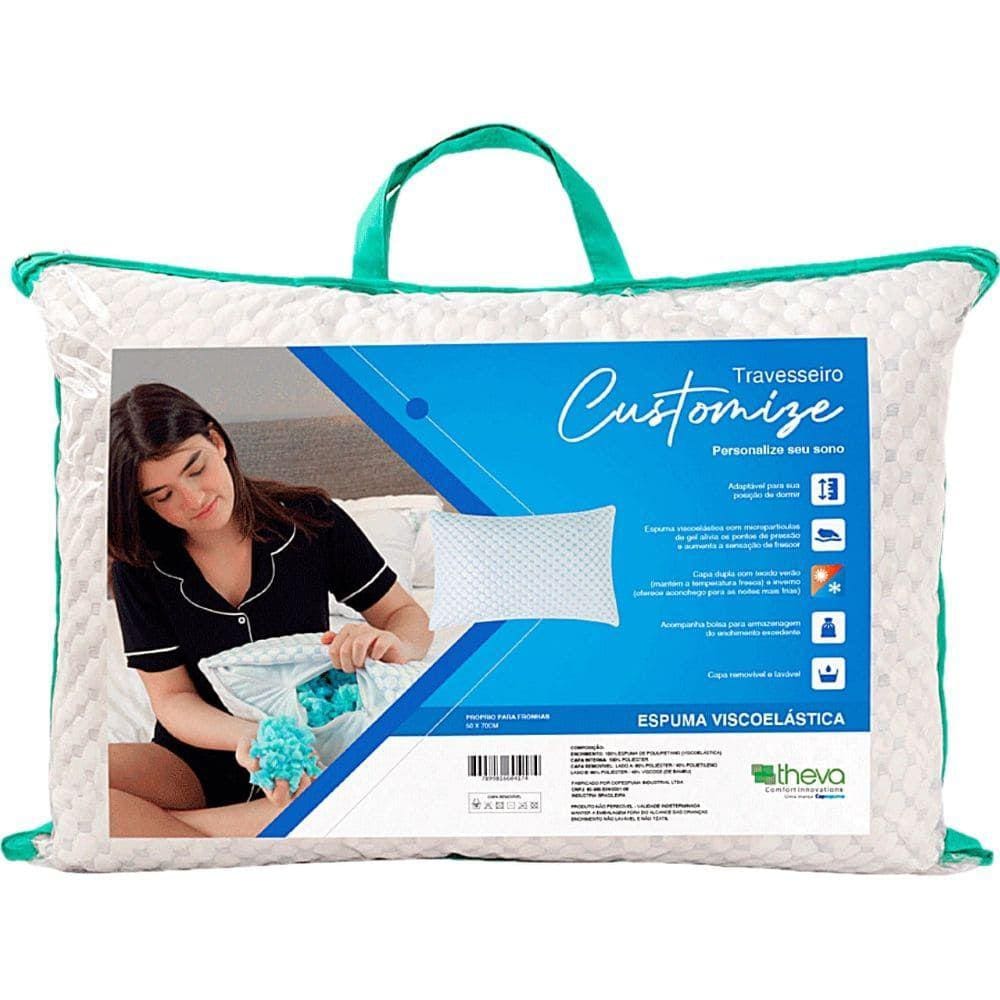 Travesseiro Viscoelástico Personalizável Customize Theva