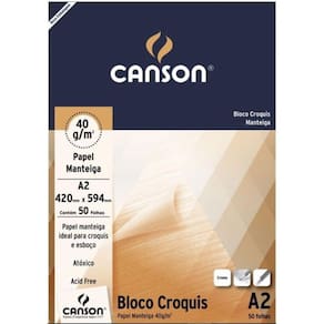 Bloco Canson A2 Manteiga 50 Folhas Croquis