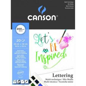 Bloco Lettering Canson Mix Media 200g/m² 20 folhas