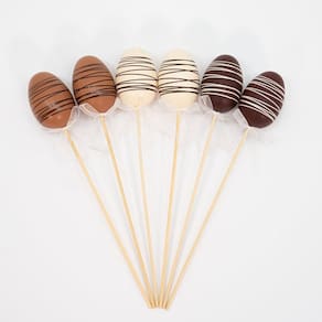12 Ovos De Páscoa Chocolate Enfeite Decorativo Com Haste