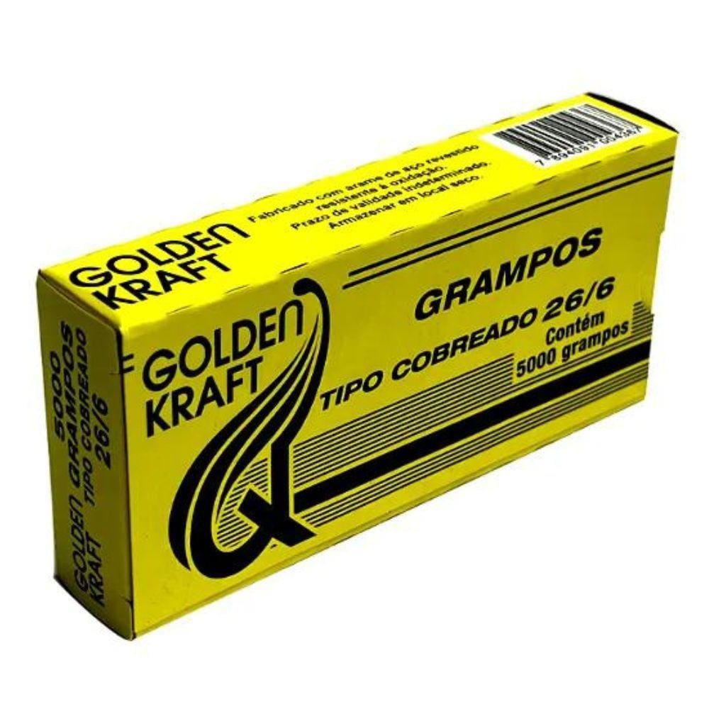 Grampo 26/6 Cobreado Golden Kraft Cx 5000 Und