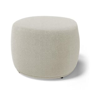Puff Decorativo Living Aisha Orgânico Bouclê Bege - Desk Design