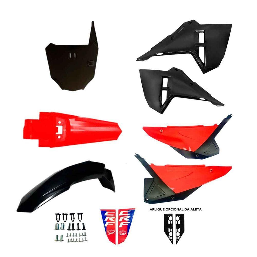 Kit Plástico Amx F25 Crf 230 C/ Number Plate Trilha Motocross