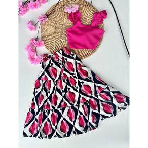 Conjunto Infantil Blogueirinha Saia Longa E Cropped
