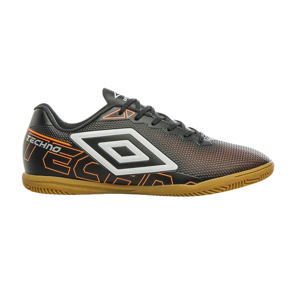 Chuteira Umbro Futsal Indoor Masculina Preto Laranja Branco