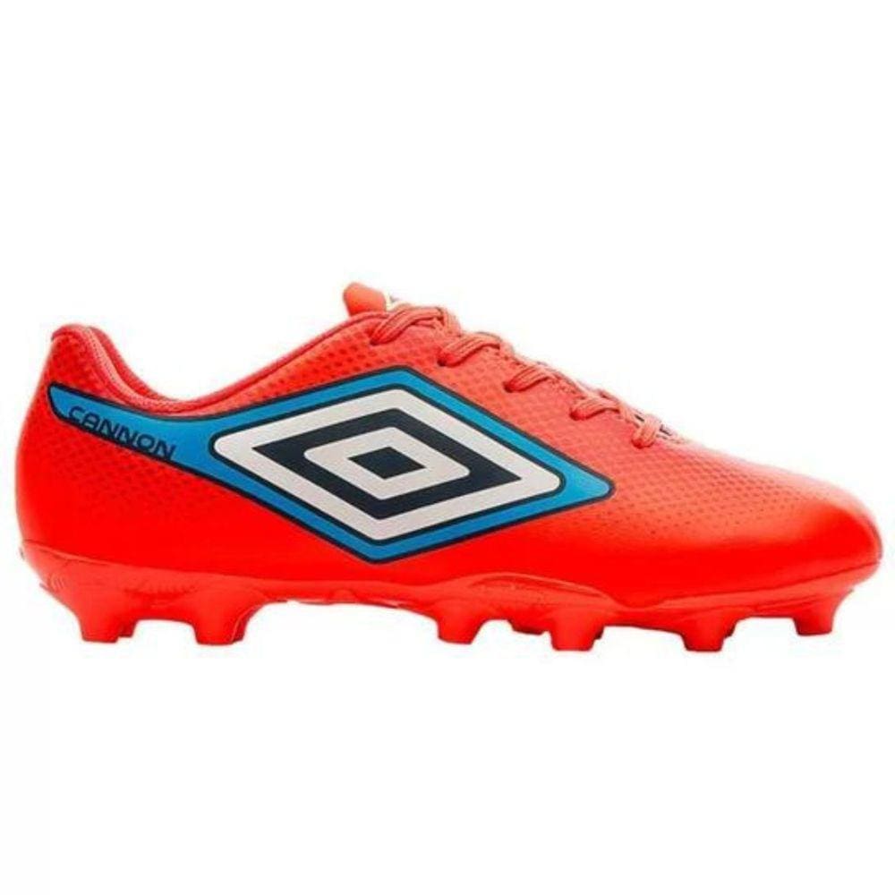Chuteira Umbro Cannon Campo Coral Vermelho Azul