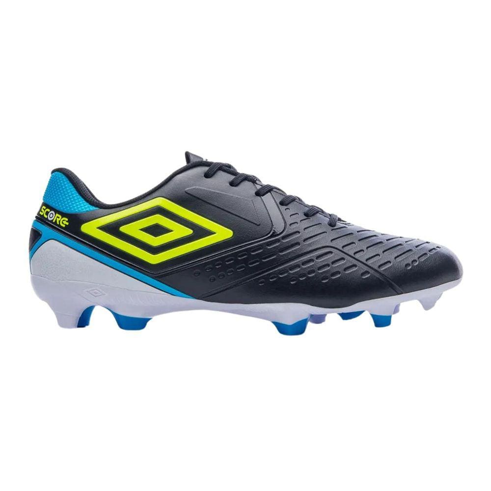 Chuteira Umbro Score Campo Masculina Preto Limao Azul