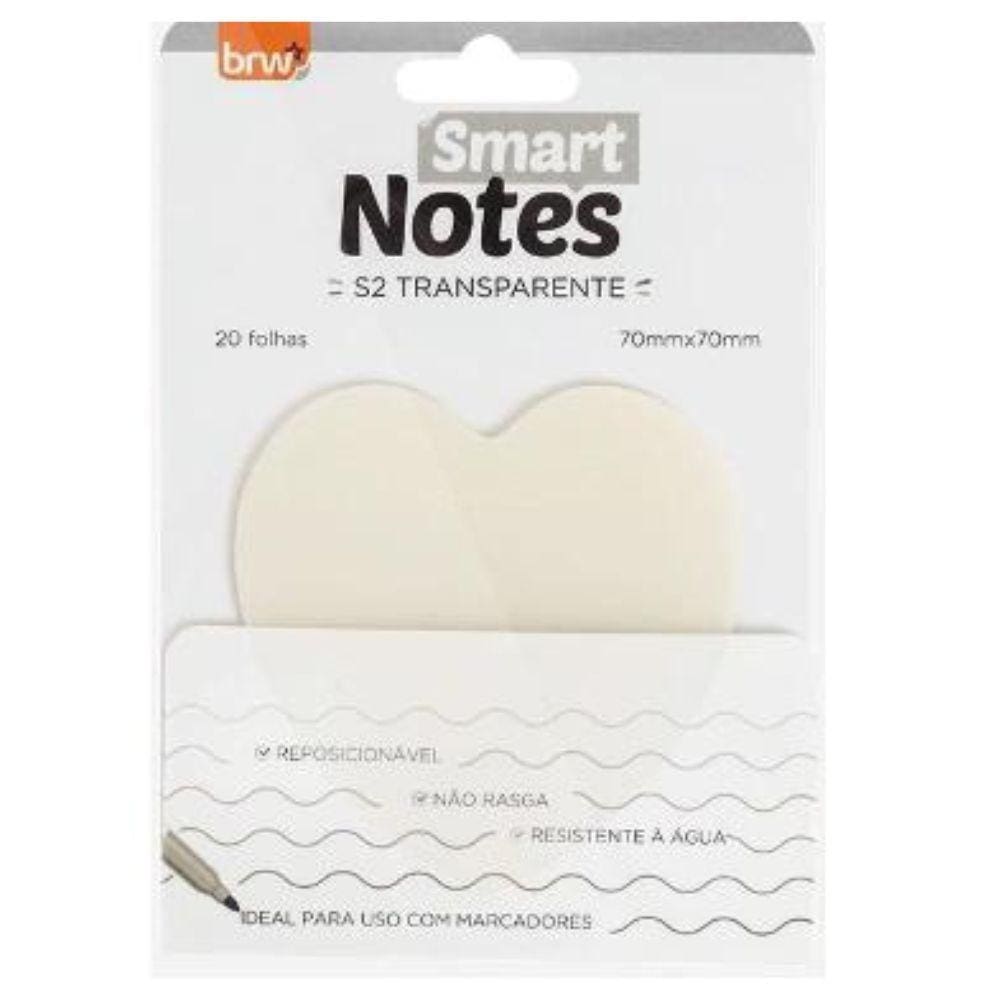Bloco de Notas Adesivo Smart Notes S2 Transparente BRW | Anotações | Reposicionável | Autocolante
