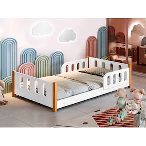 Cama Montessoriana Infantil com Grade Camila Branco - Divaloto