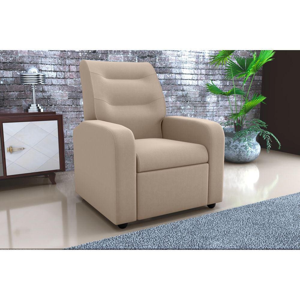 Poltrona Reclinável Classic Suede Bege B251 - Matrix