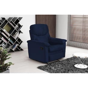 Poltrona Reclinável MX37 Audi Suede Azul B254 - Matrix