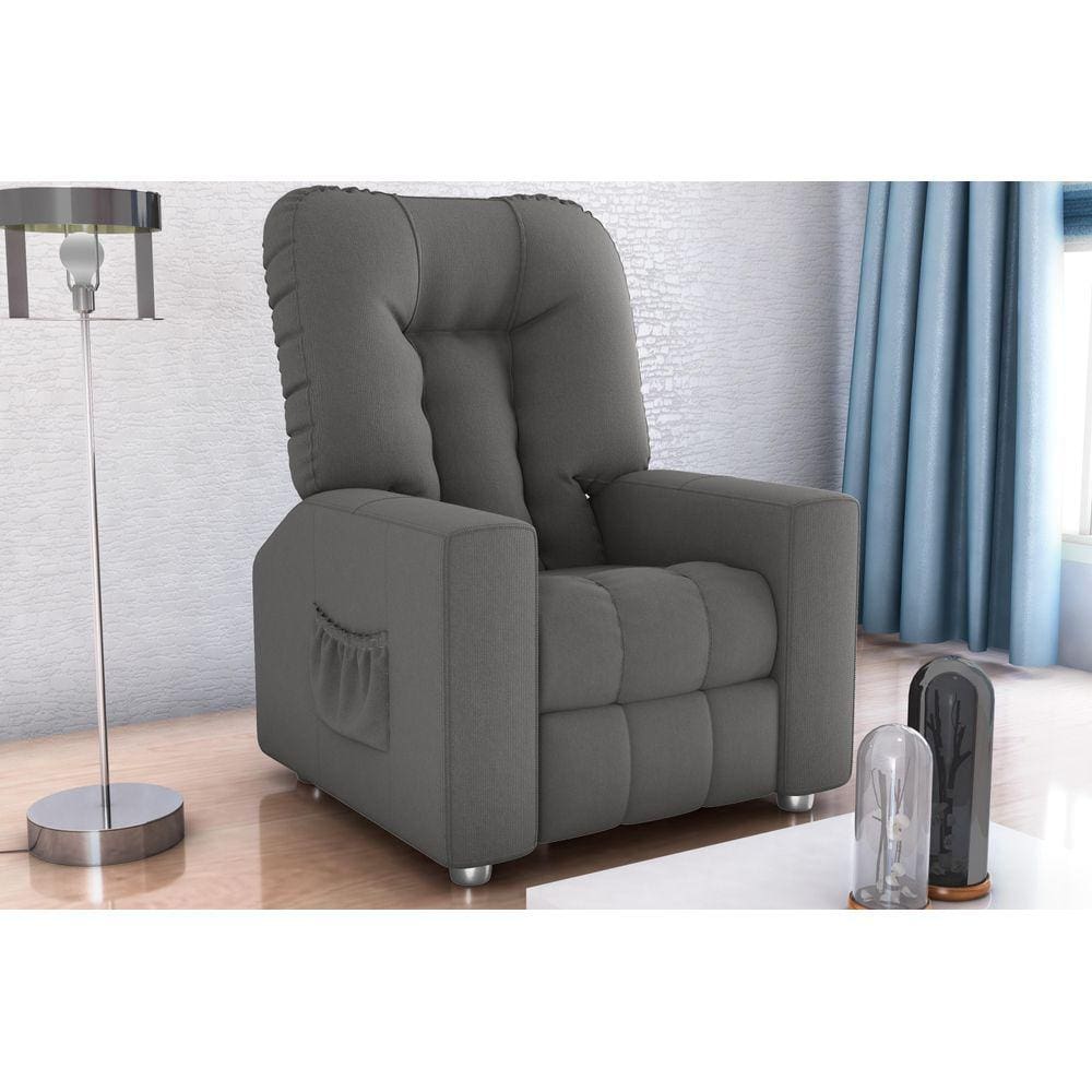 Poltrona Reclinável MX5 Pallas Suede Cinza B250 – Matrix