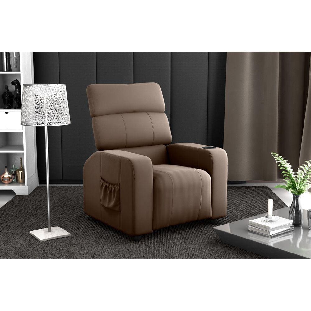 Poltrona Reclinável MX67 Pulse Veludo Marrom E426 - Matrix