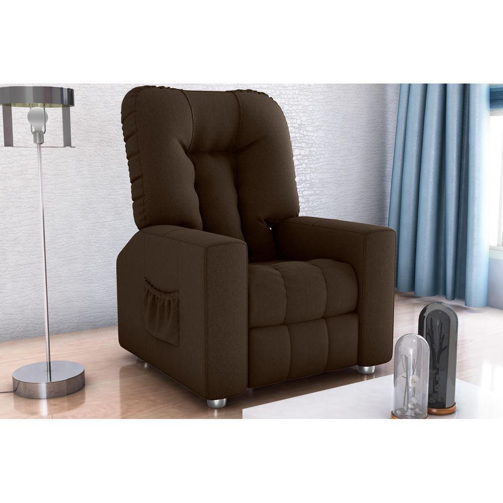Poltrona Reclinável MX5 Pallas Suede Marrom B 256 - Matrix