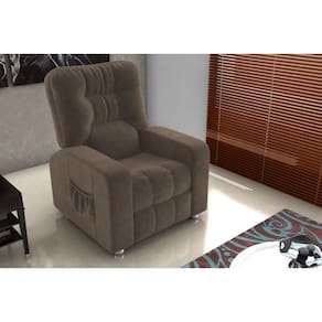 Poltrona Reclínavel MX7 Azera Veludo Marrom E426 - Matrix