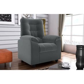 Poltrona Reclinável MX61 Onix Veludo Cinza E425 - Matrix