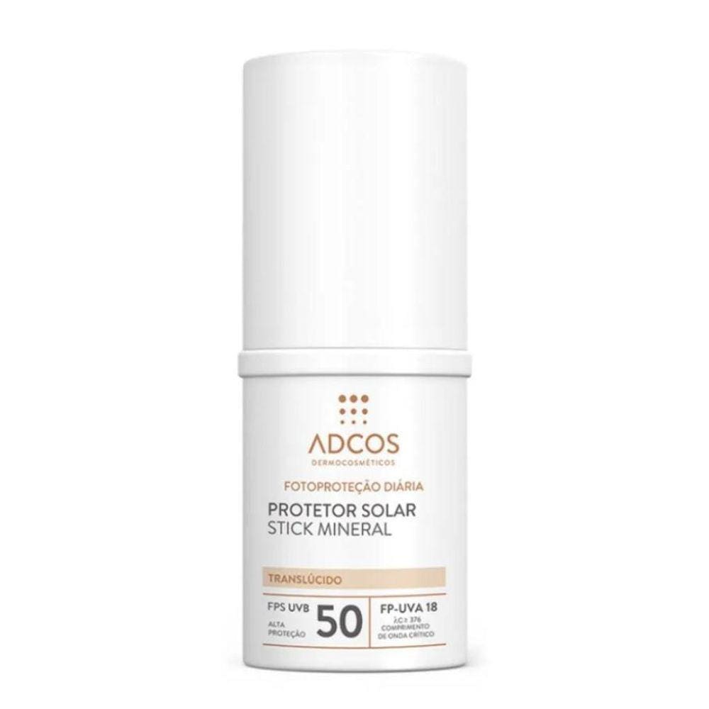 Protetor Solar Facial Stick Adcos Mineral Fps50 Translúcido