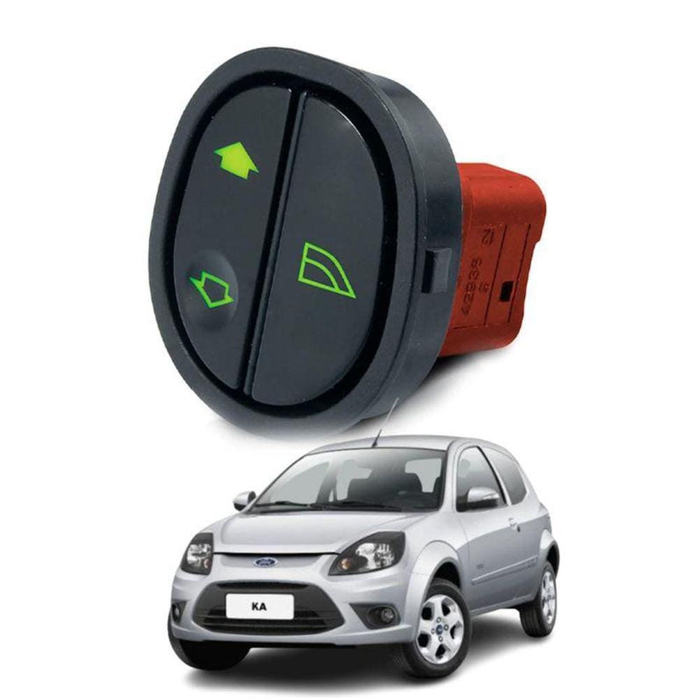 Interruptor Vidro Elét Simples Ka 09/ Com Moldura Preto Ld