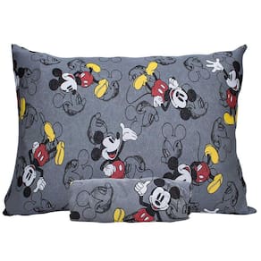 Jogo De Cama Infantil Mickey Mouse Solteiro Disney Simples 2 Peças Malha Cool Cinza Portallar