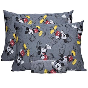 Jogo De Cama Infantil Mickey Casal Disney Simples 3 Peças Cool Cinza Malha Portallar