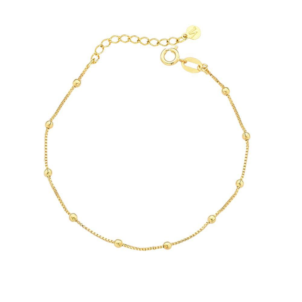 Pulseira Veneziana com Bolinhas Revestida em Ouro