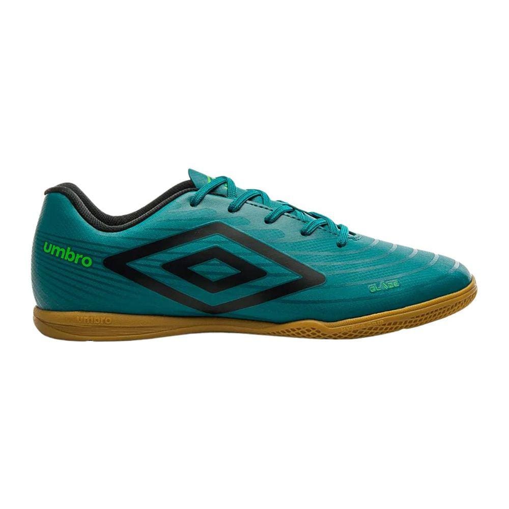 Chuteira Umbro Glaze Futsal Indoor Masculina Alexandrite Preto Verde