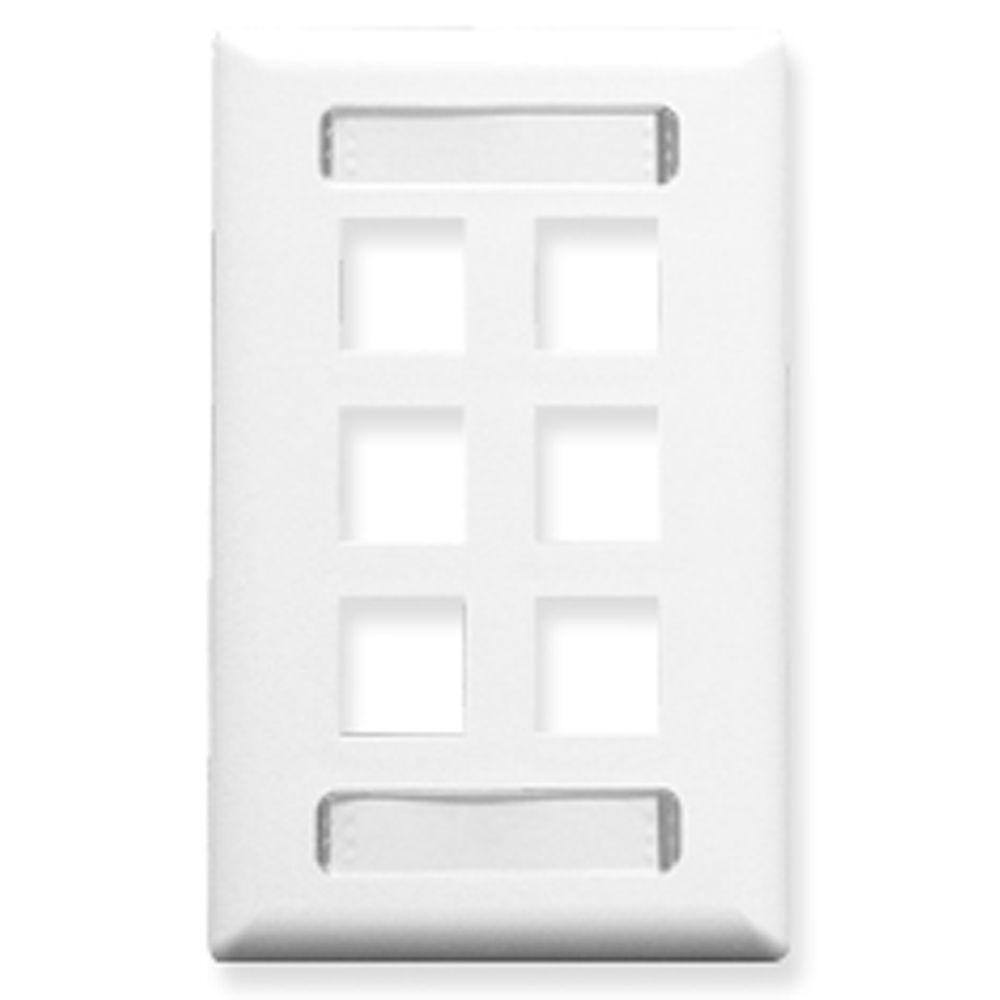 Placa Frontal, Identificação, 1 Grupo, 6 Portas, Branca
