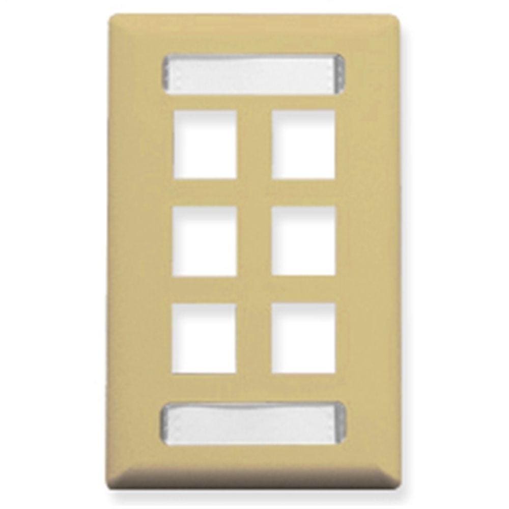 Placa Frontal, Identificação, 1 Grupo, 6 Portas, Marfim