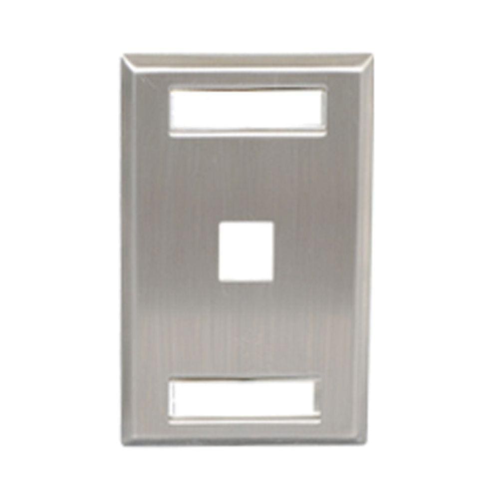 Placa Frontal, Identificação, Aço Inoxidável, 1 Gangue, 1 Po
