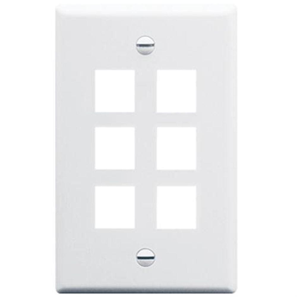 Placa Frontal, Grande, 6 Portas, Branca