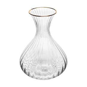 Decanter De Vinho Lines E Fio De Ouro 1,5L Cristal Ecológico