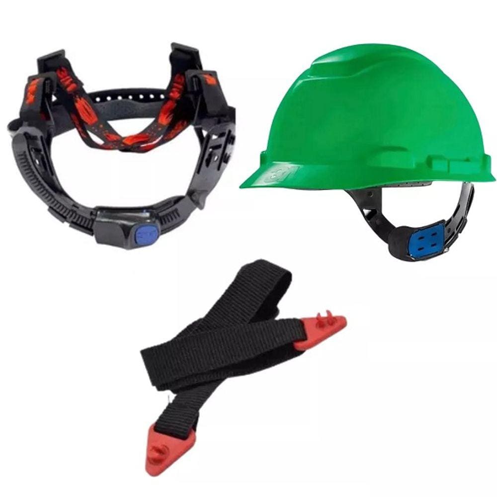 Capacete Segurança 3M H700 C/ Jugular Eletricista Engenheiro Verde
