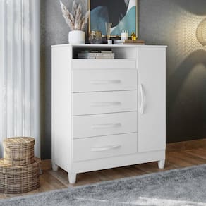 Cômoda 4 Gavetas 1 Porta Flex Turquesa Albatroz