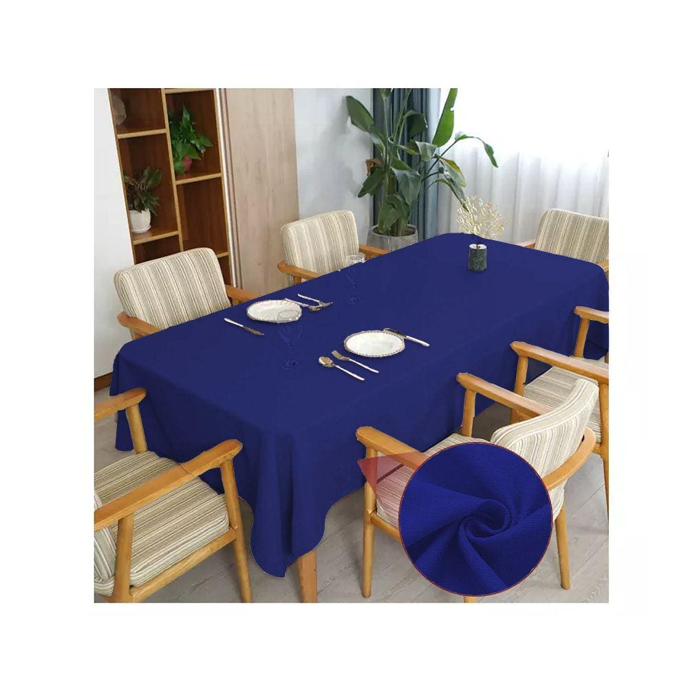 Toalha de mesa 4 Lugares Quadrada Linho Rústico Azul