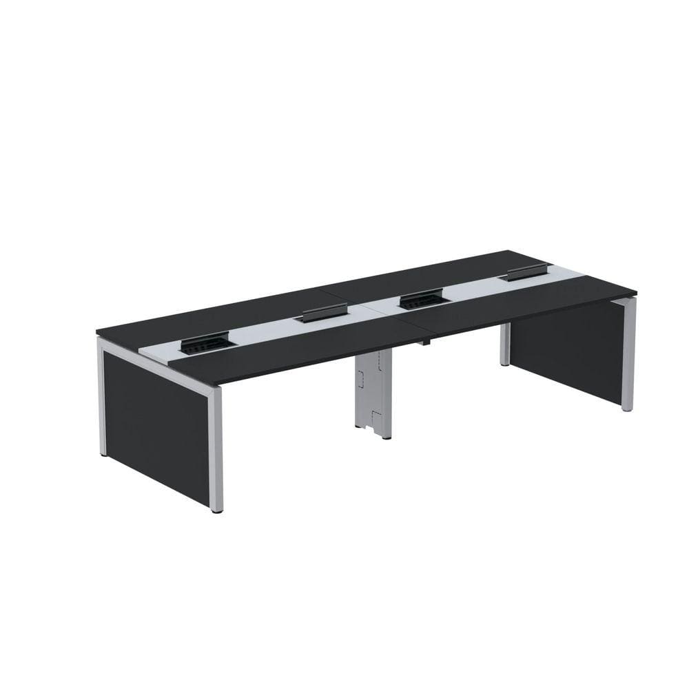 Mesa Plataforma Dupla para 4 Lugares para Coworking 120x120/4p Preto/Cinza