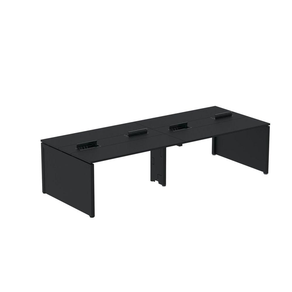 Mesa Plataforma Dupla para 4 Lugares para Coworking 130x120/4p Preto