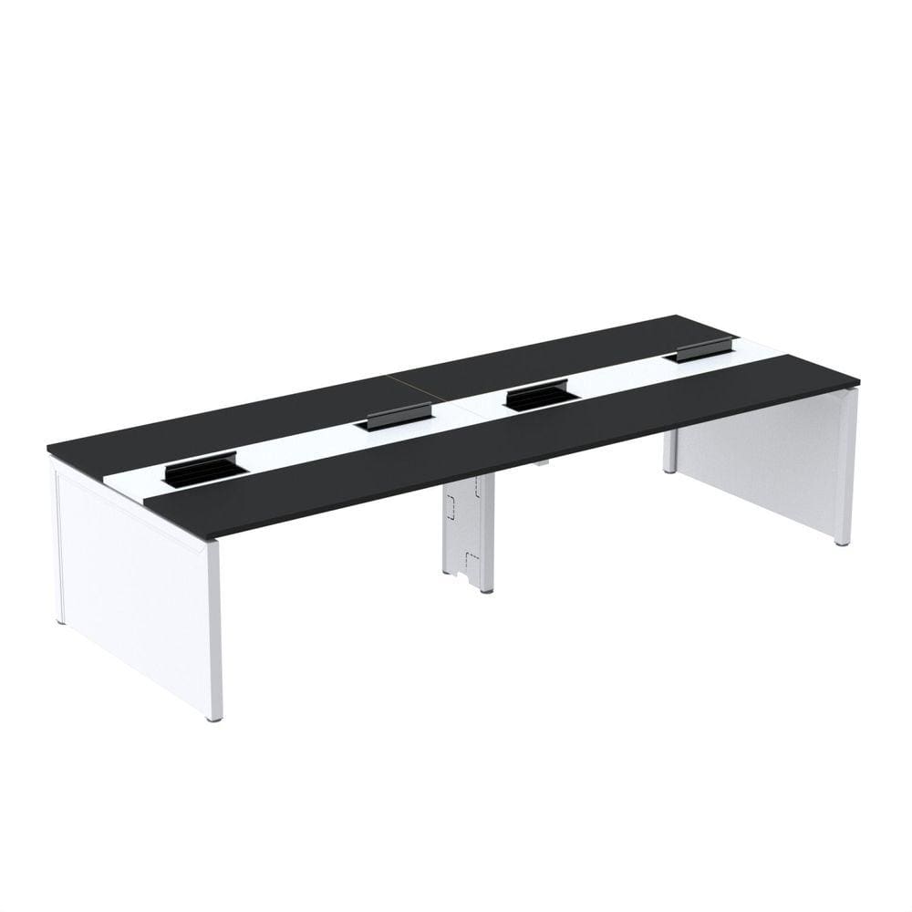 Mesa Plataforma Dupla para 4 Lugares para Coworking 130x120/4p Preto/Branco